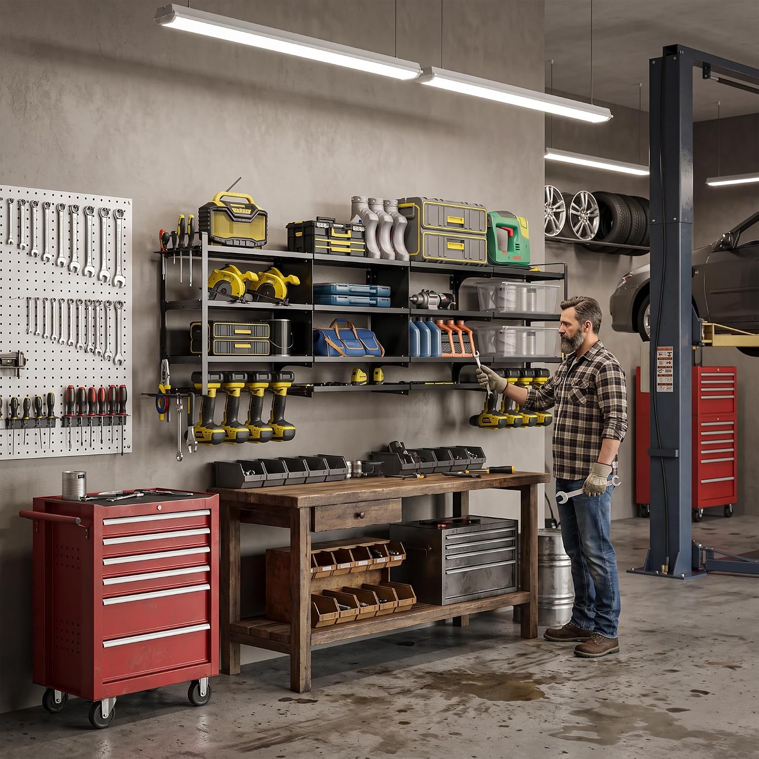 Workshop Tools Shelf - Large Power Tool Organizer Wall Mount