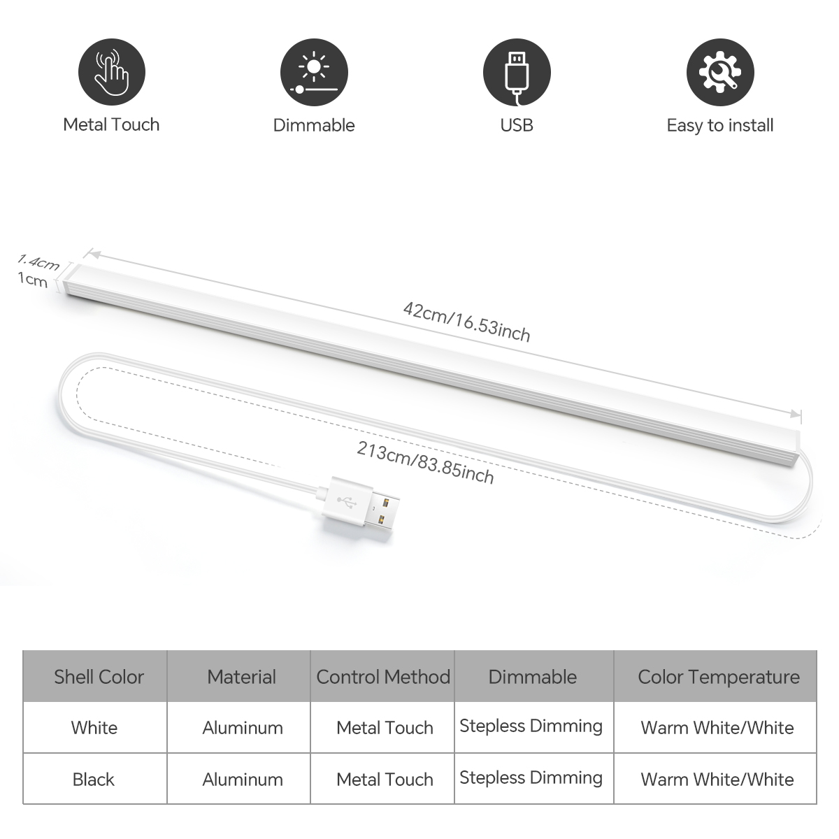 42 CM Touch Sensor Aluminium D - Workshop Tools Shelf recension och pris