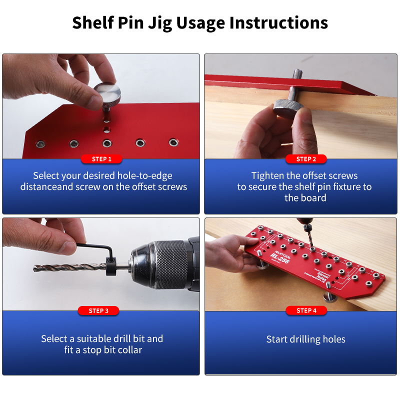 Shelf Pin Jig Set Aluminium Al - Workshop Tools Shelf recension och pris