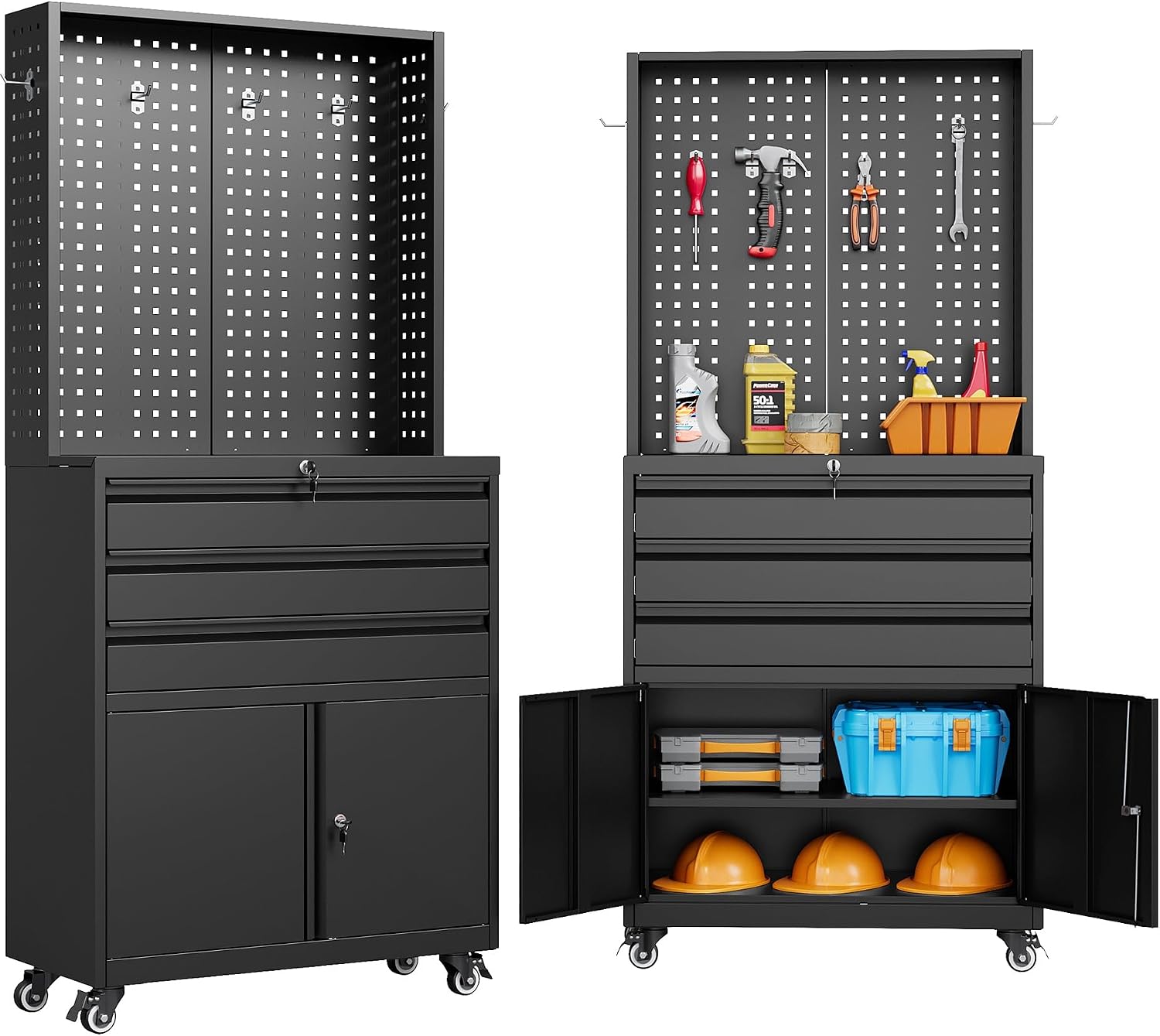 71x31.5x15.8 In Black Rolling  - Workshop Tools Shelf recension och pris