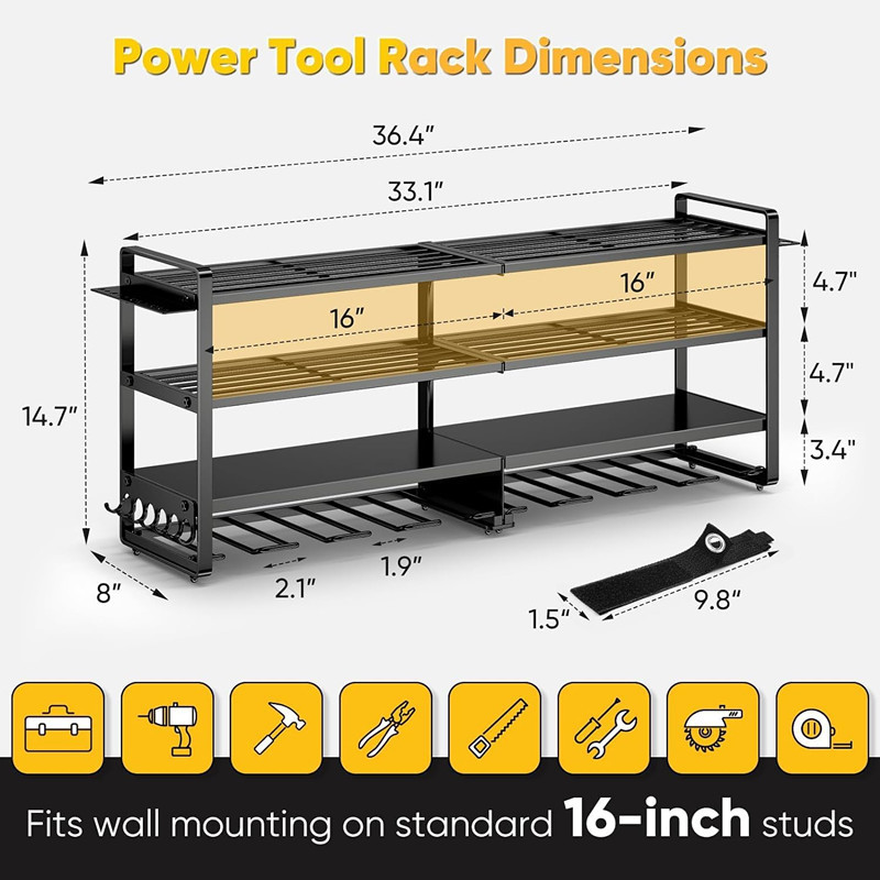 Large Power Tool Organizer Wal - Workshop Tools Shelf recension och pris
