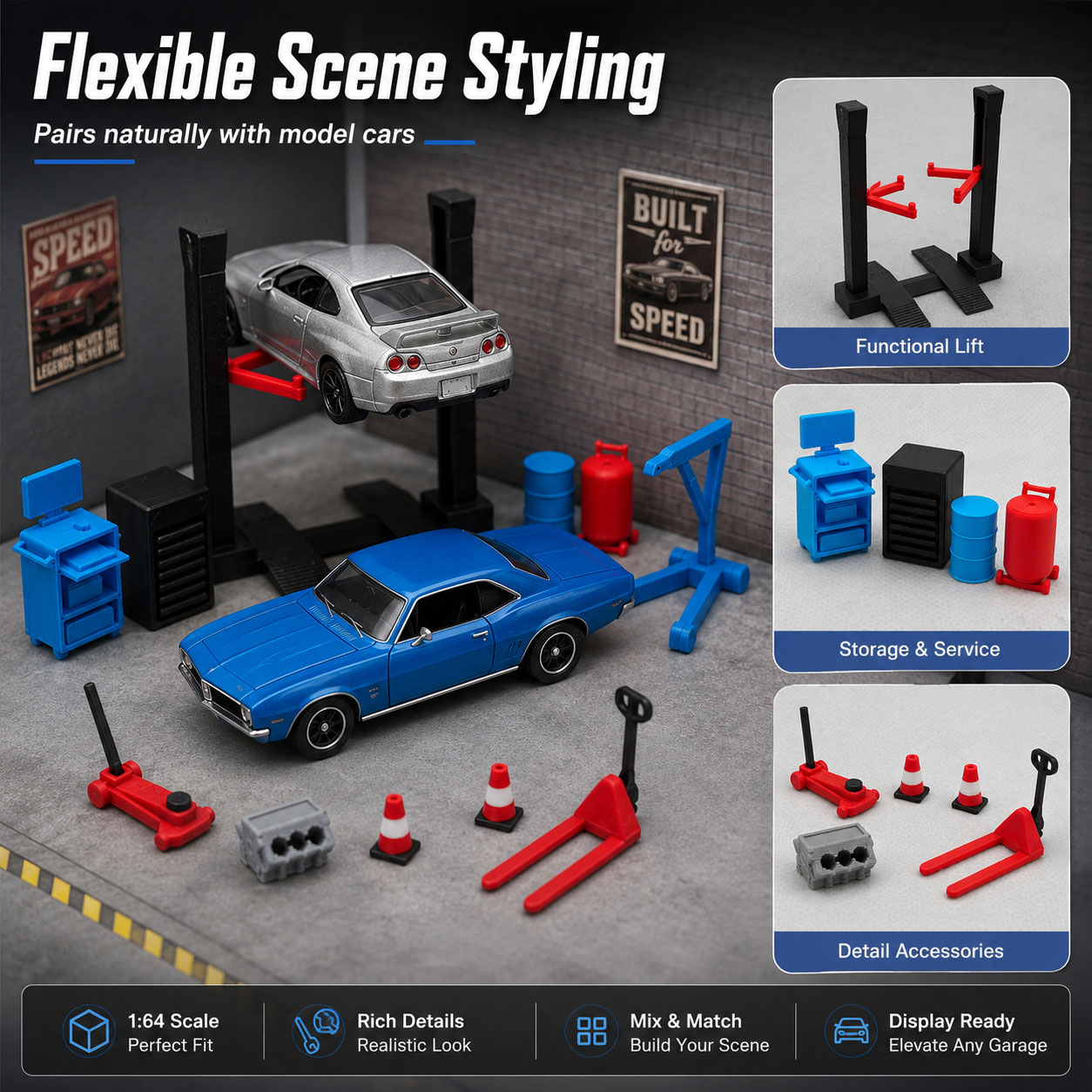 1:64 Garage Workshop Miniature - Workshop Tools Toy recension och pris