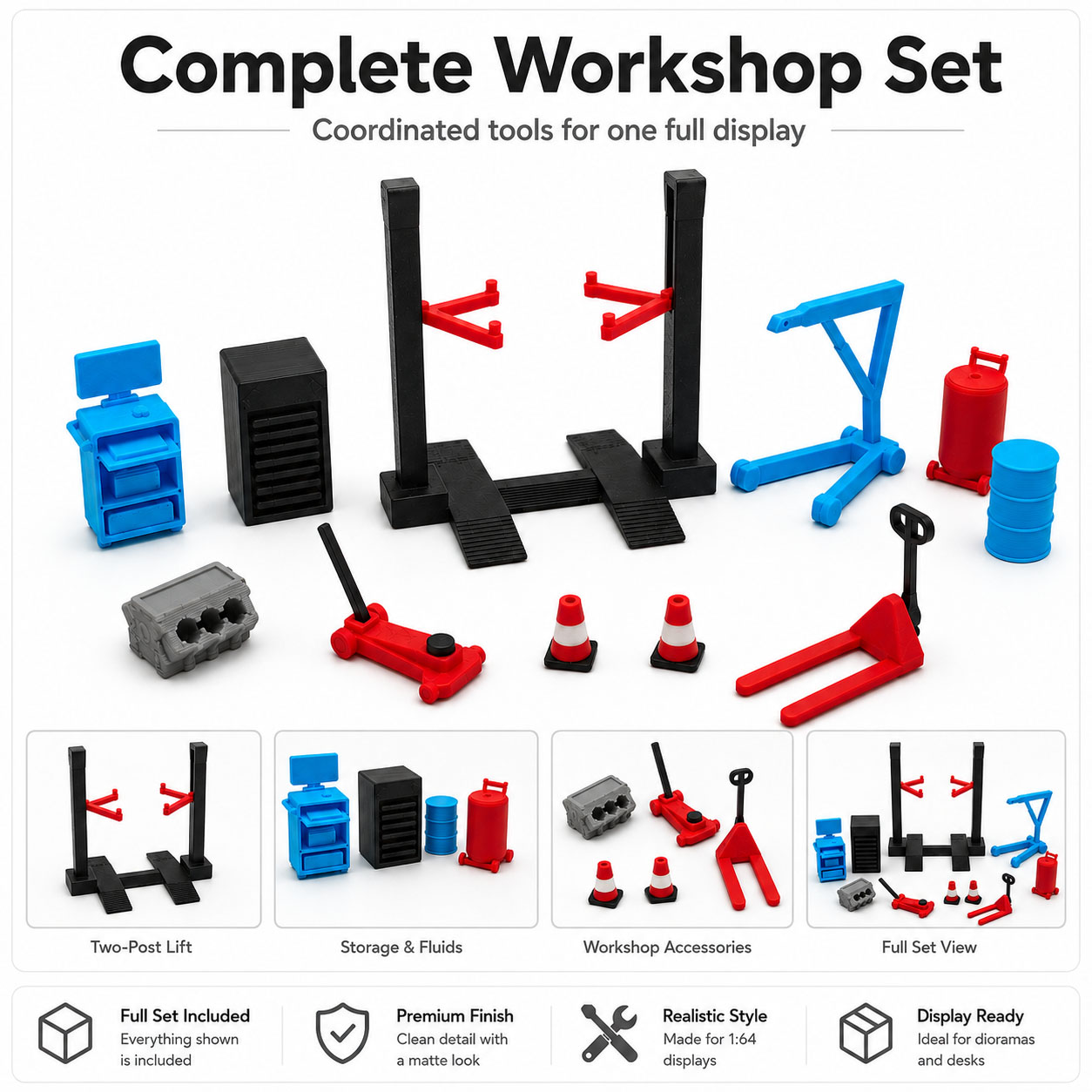 1:64 Garage Workshop Miniature - Workshop Tools Toy recension och pris