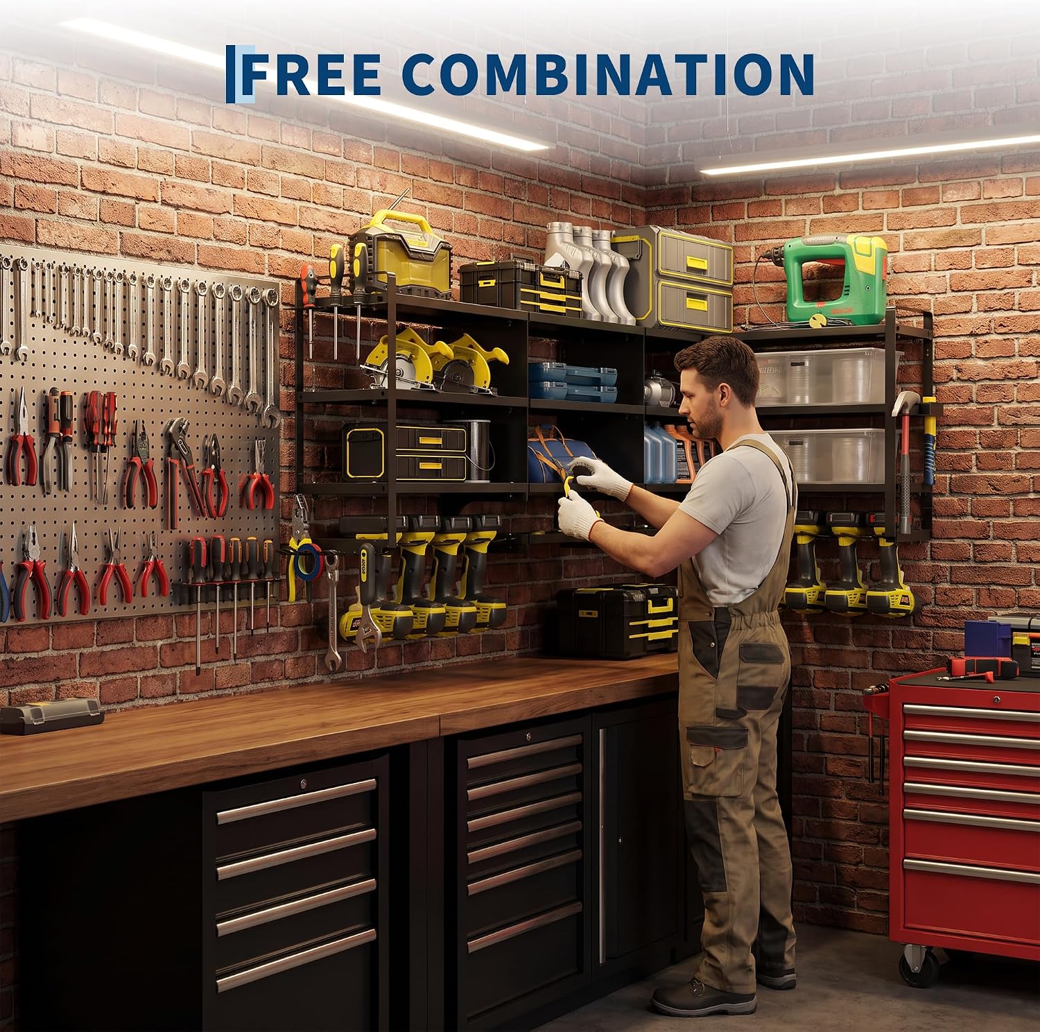 Large Power Tool Organizer Wal - Workshop Tools Shelf recension och pris