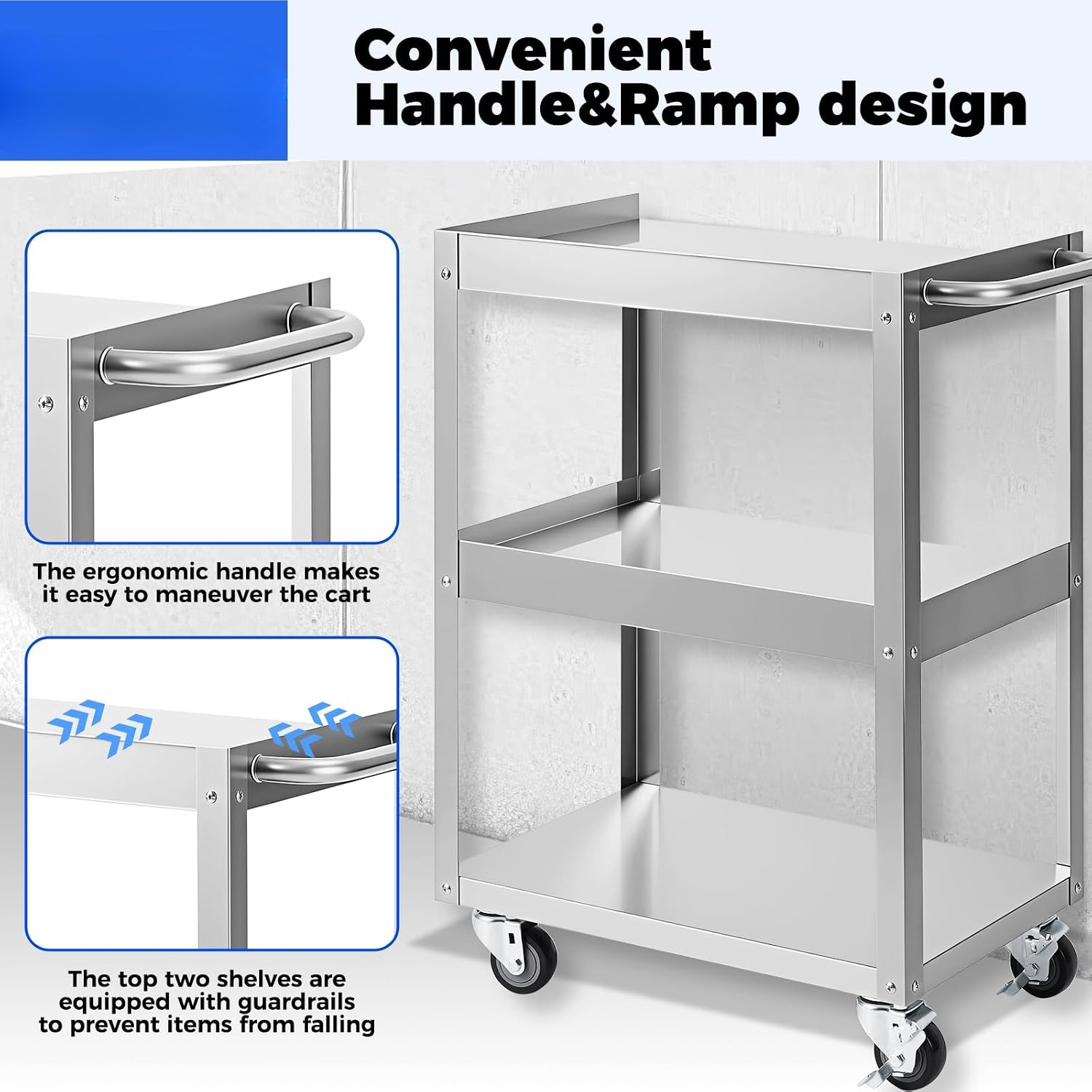 3-Tier Stainless Steel Rolling - Workshop Tools Shelf recension och pris